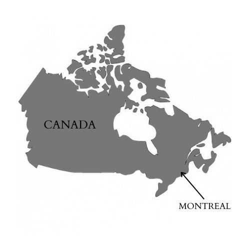 Mapa de Canadá, Montreal.