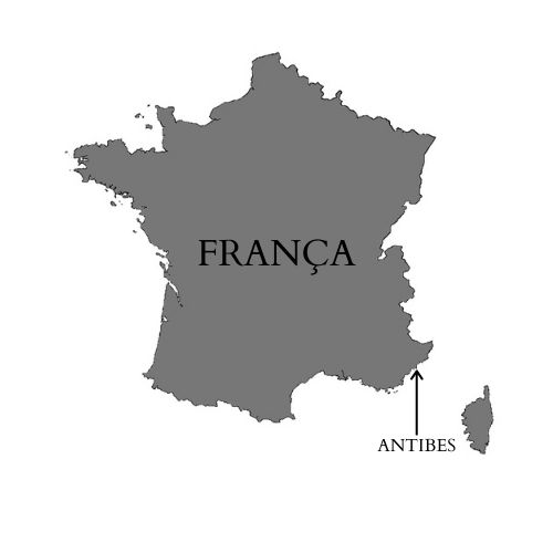 Mapa de Francia, Antibes.